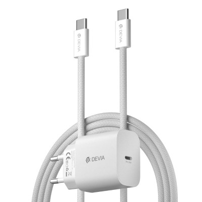 Prise secteur DEVIA Smart Series PD 30W + Câble tressé USB-C